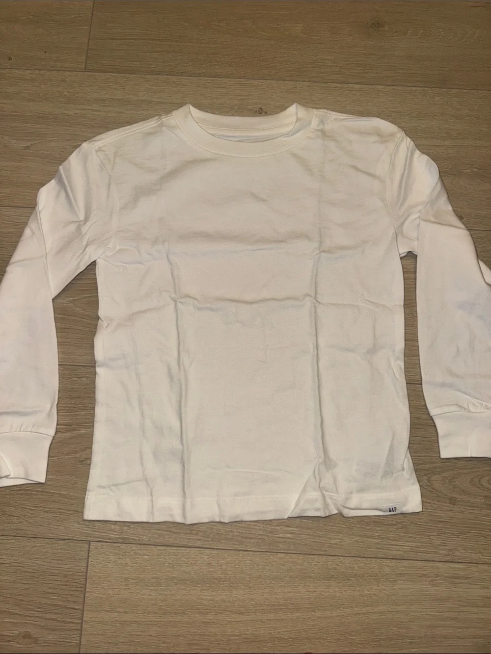 GAP White Kids' Long-Sleeve Crewneck Tee